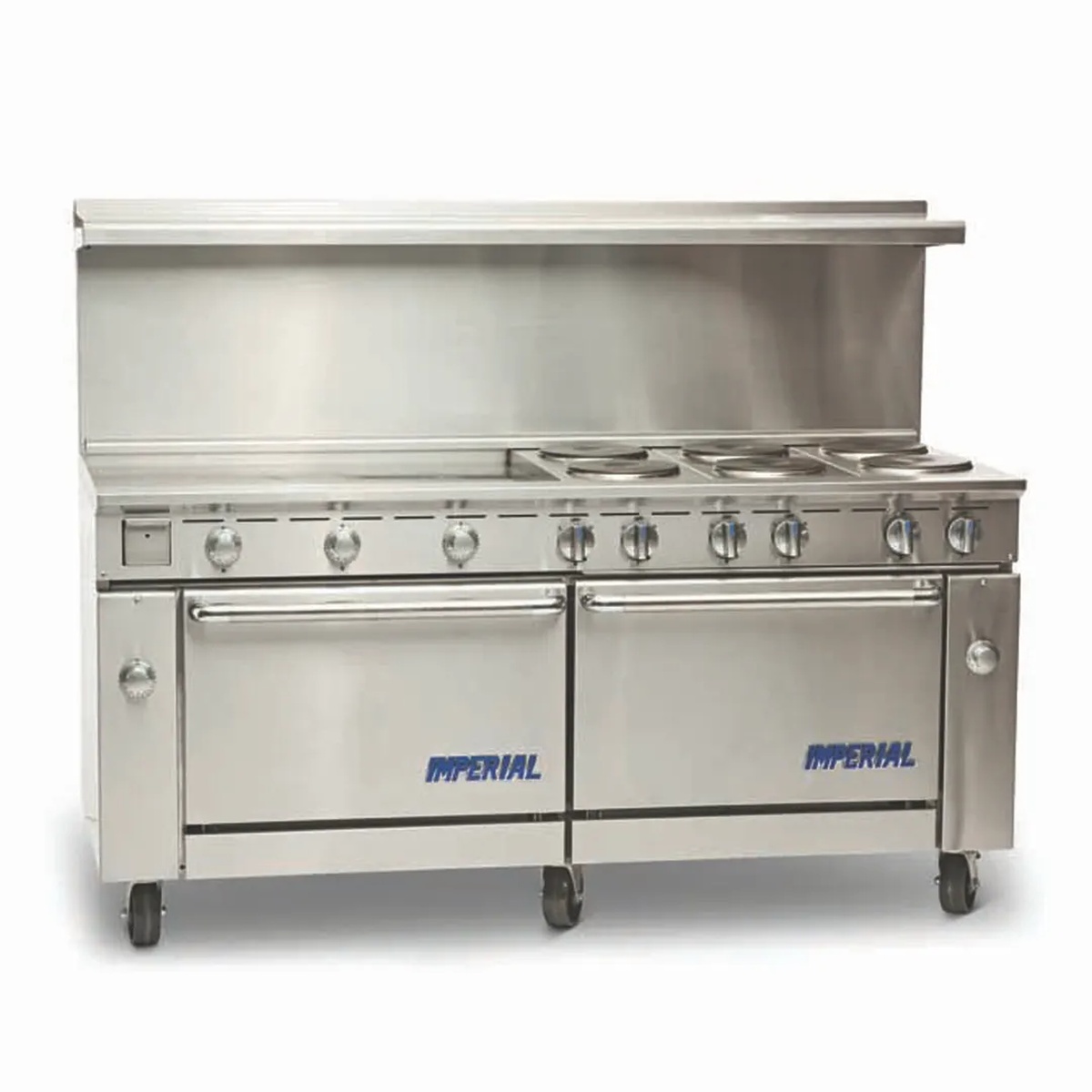 Imperial IR-6-G36T-E-C 72-inch electric range with griddle and double ovens