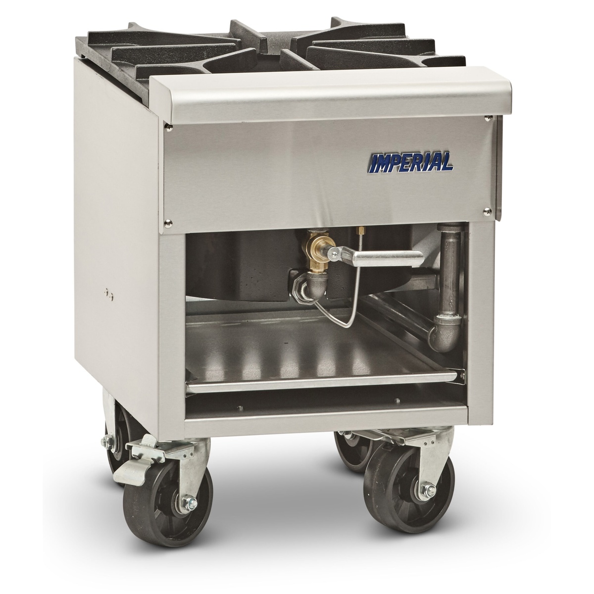 Imperial ISP-J-SP-2 stainless steel stock pot range with open cabinet base