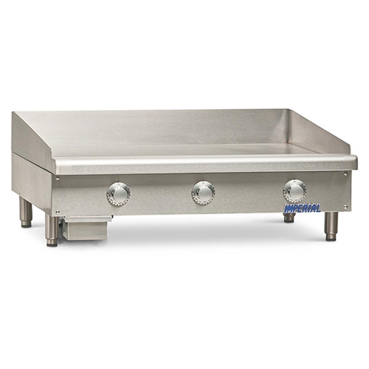 Imperial 36 inch countertop griddle shown in angled product view