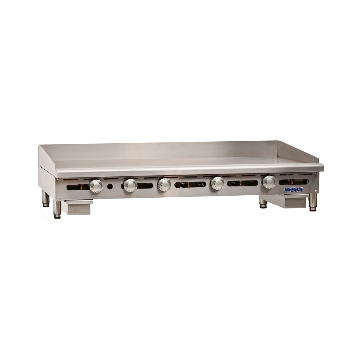 Imperial ITG-60 countertop gas griddle with 60-inch griddle plate and five control knobs