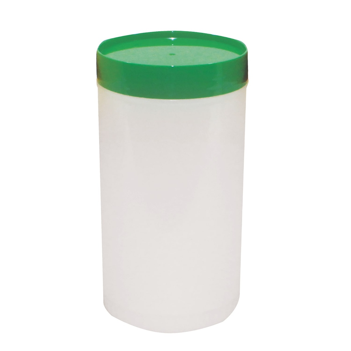 TableCraft PourMaster 1 Qt. translucent backup container with green color-coded snap-tight cap