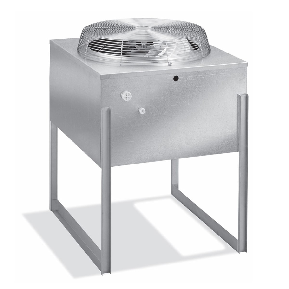 Manitowoc JCF0500-161 vertical discharge air-cooled remote condensing unit on leg stand with top fan guard