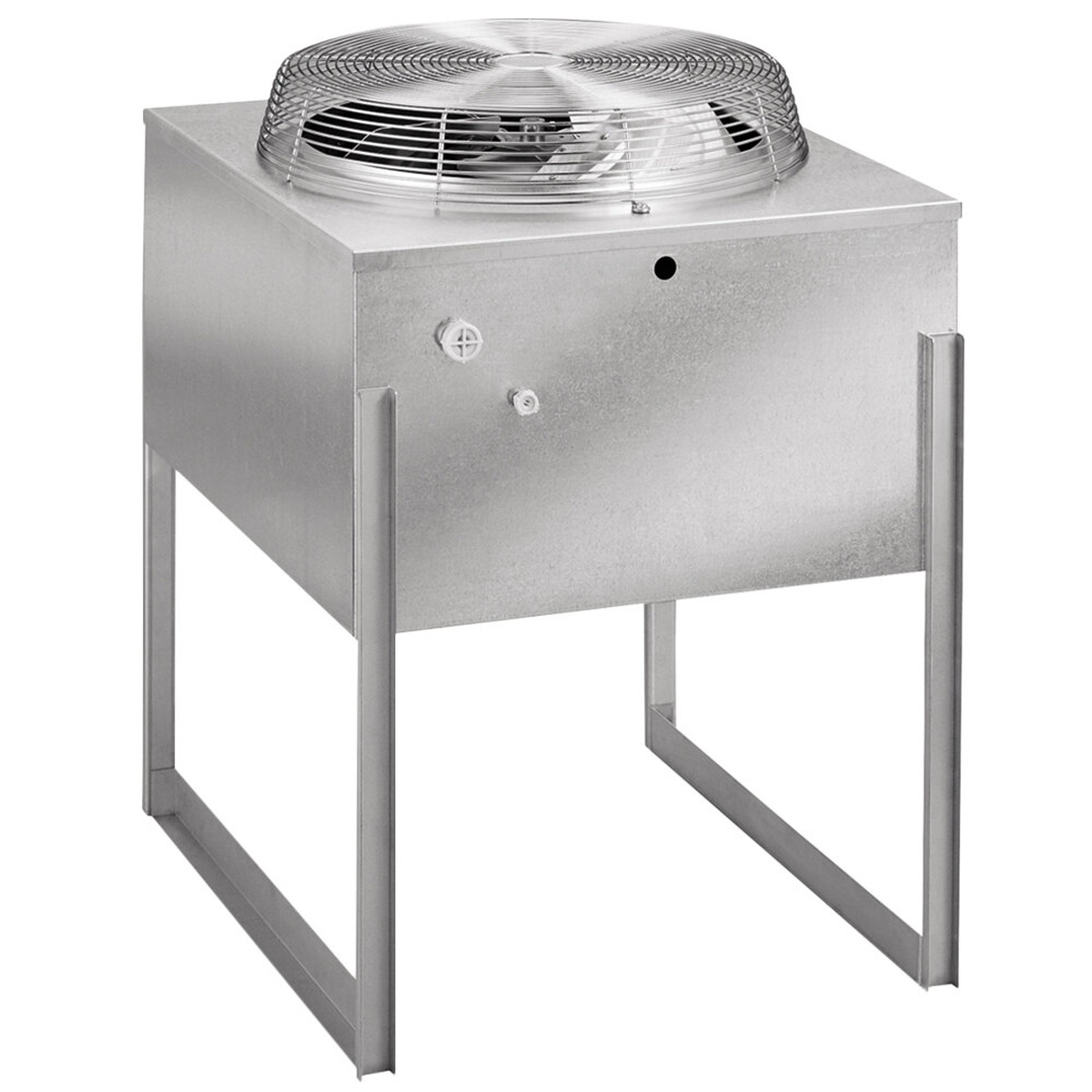 Manitowoc JCF0900-261 vertical discharge remote ice machine condenser with top fan and metal stand