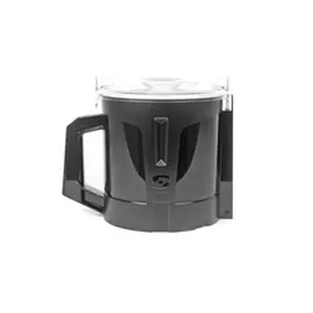 Sammic K-41 black plastic bowl with transparent lid and ergonomic handles