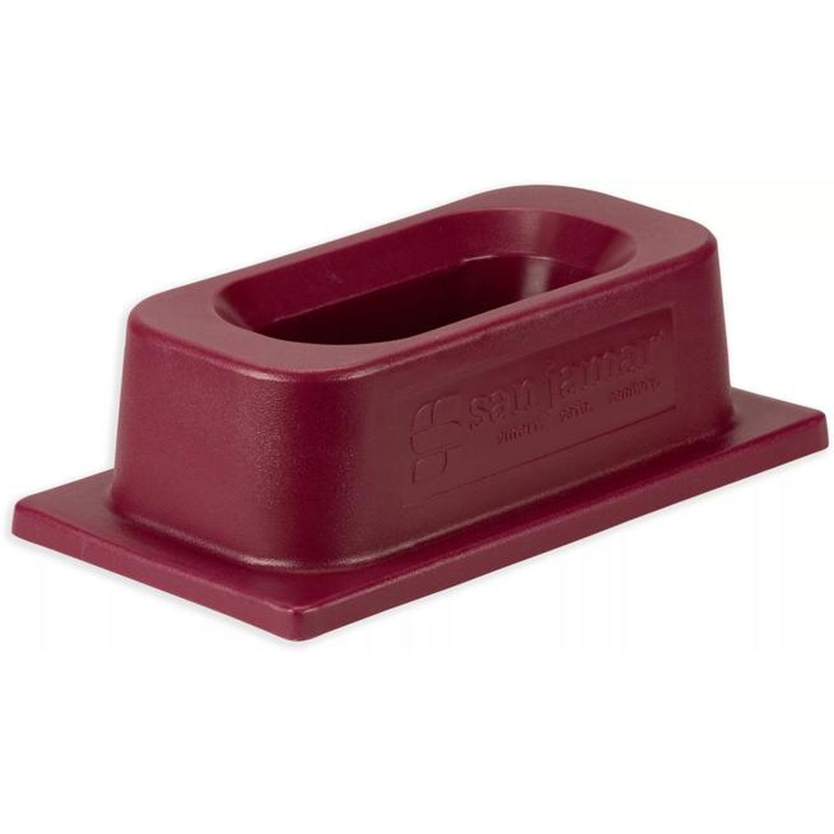 San Jamar KatchAll KA1951RD burgundy flatware retriever lid full product view