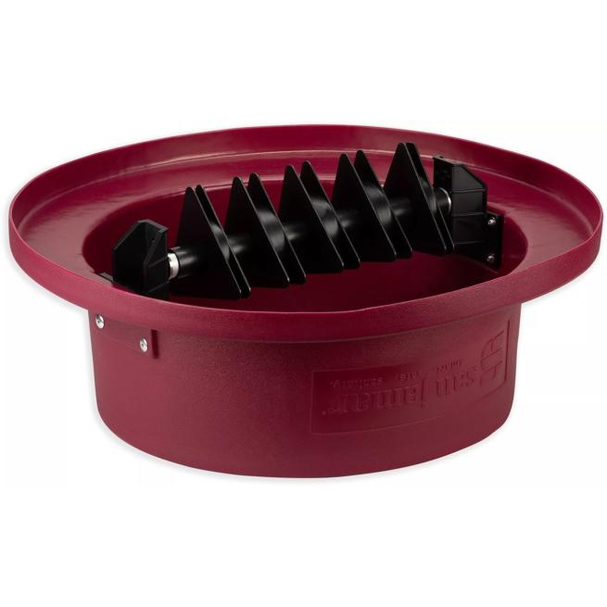 KA4400 KatchAll Magnetic Flatware Retriever Trash Can Lid in burgundy showing internal magnetic bar assembly