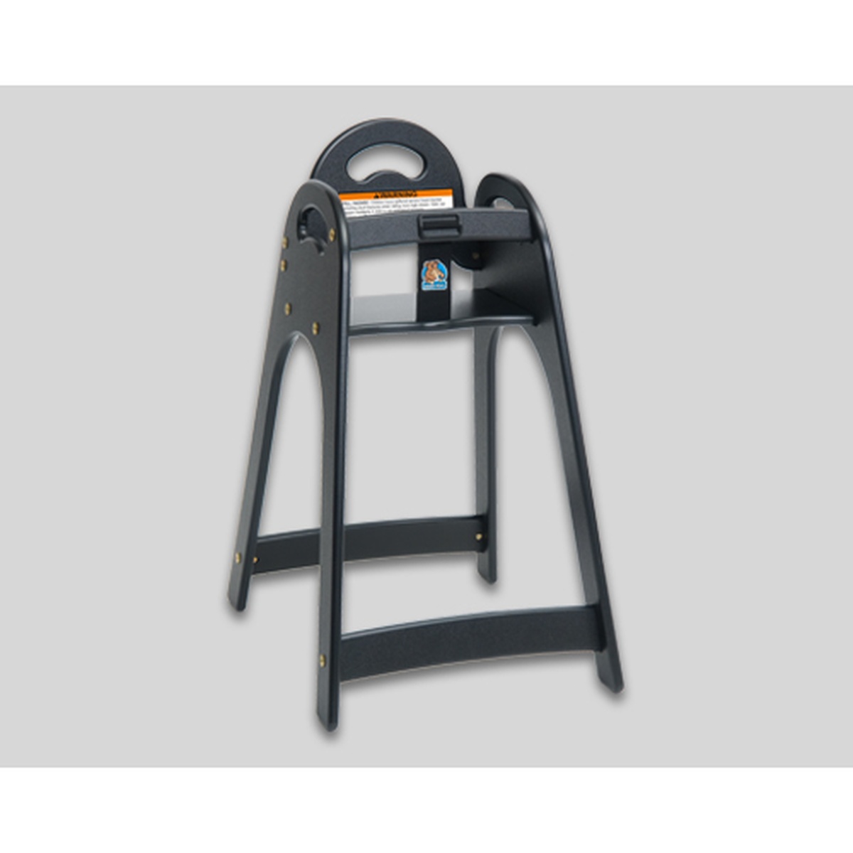 Koala Kare KB105 Designer High Chair in black HDPE, showing stackable profile