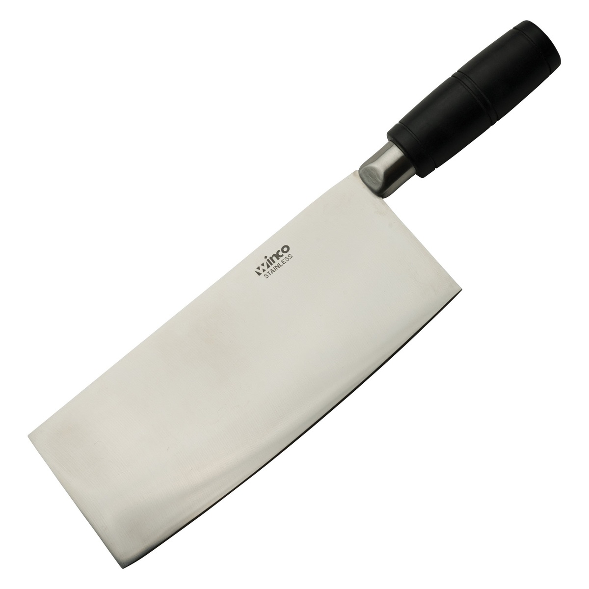 Winco KC-601 Chinese Cleaver with 8 inch stainless steel blade and black POM handle