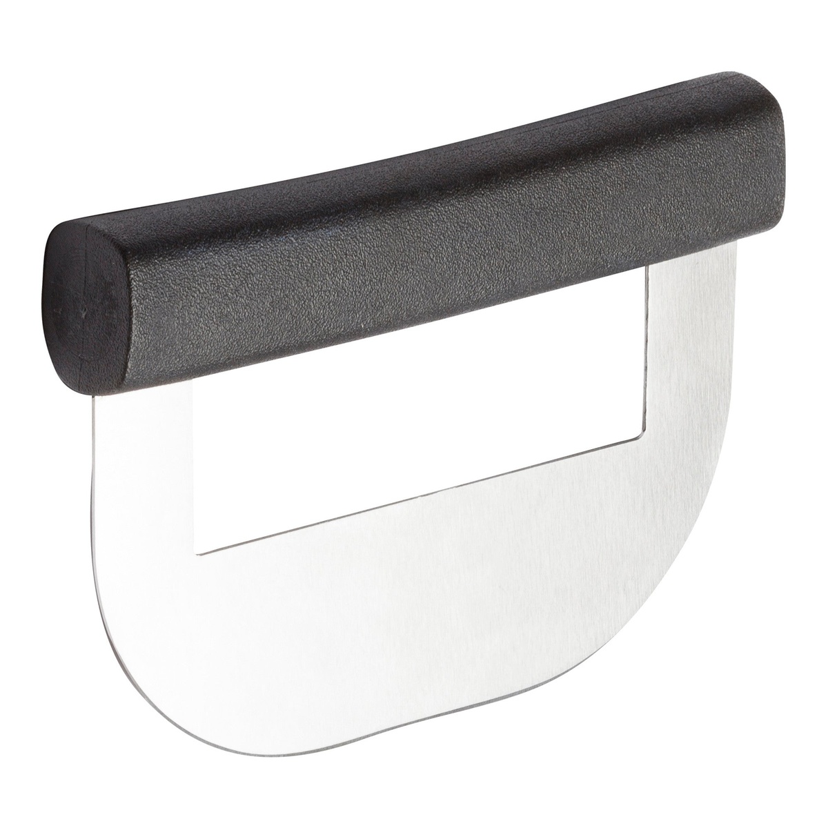 Winco KCC-1 single blade chopping knife with black polypropylene handle and curved stainless steel blade