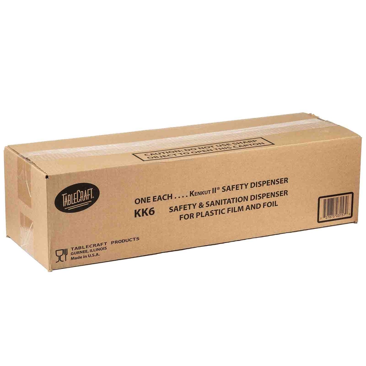 TableCraft KK6 Kenkut II safety dispenser in original cardboard packaging box, Made in U.S.A. label visible