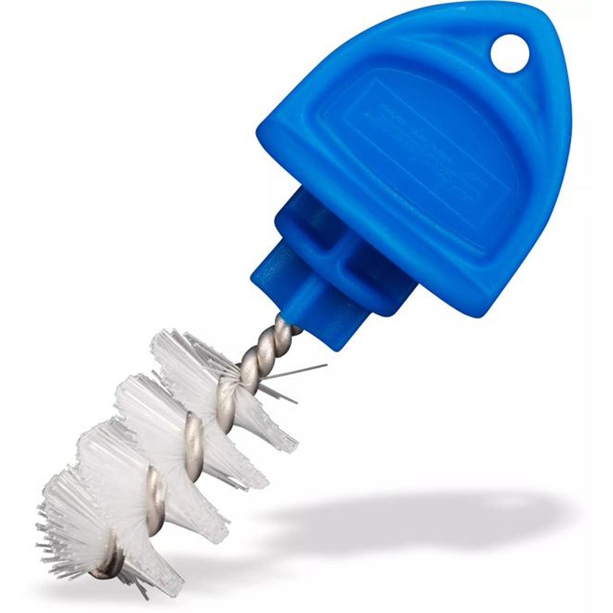 San Jamar Kleen Plug close-up showing blue plastic cap and twisted nylon brush detail