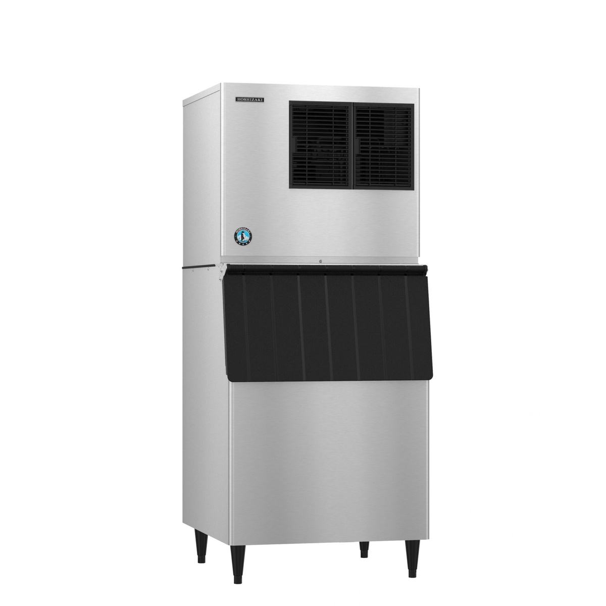 Hoshizaki KML-700MAJ ice machine mounted on a compatible storage bin