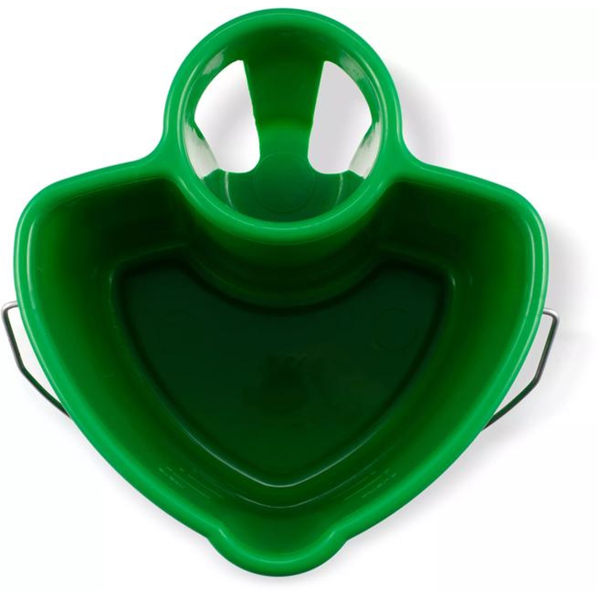 Top-down view of the San Jamar Kleen-Pail Caddy showing the molded bottle holder opening and bail handle