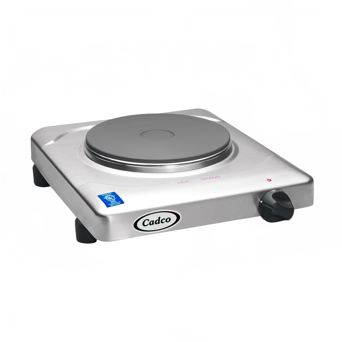 Cadco KR-S2 single electric hot plate with stainless housing and cast iron heating element