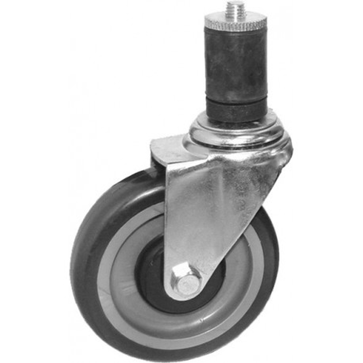 GSW USA KS4013 expanding stem caster with polyurethane tread wheel and metal swivel bracket