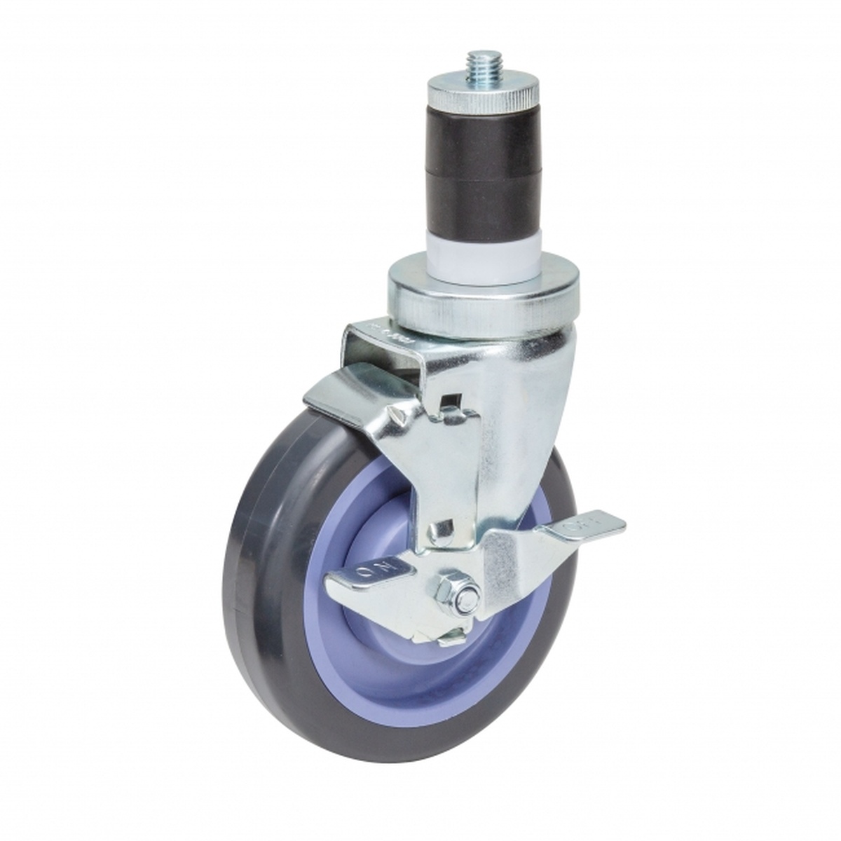 GSW USA KS4113 expanding stem caster with side brake and 3-inch polyurethane wheel