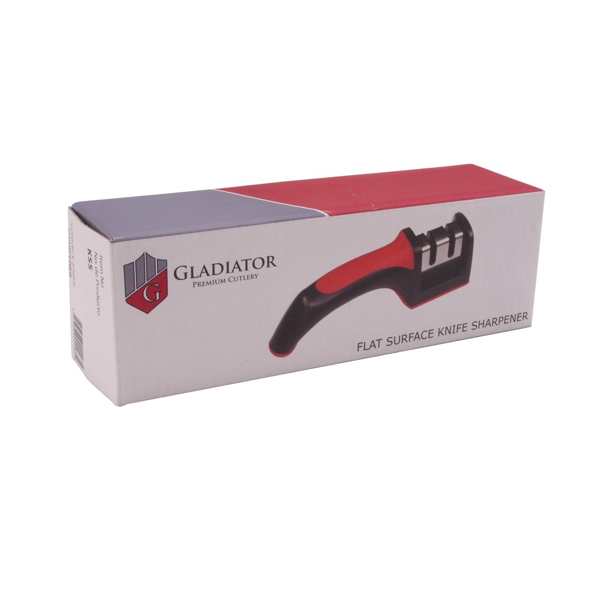 Gladiator Premium Cutlery retail box for the KSS Flat Surface Knife Sharpener showing product branding and product image on packaging