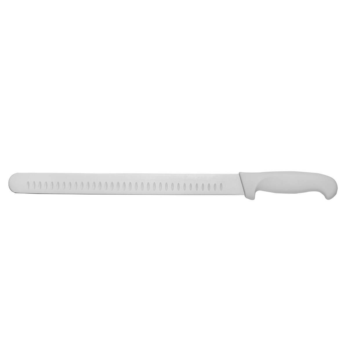 12 inch Granton edge slicing knife with white handle