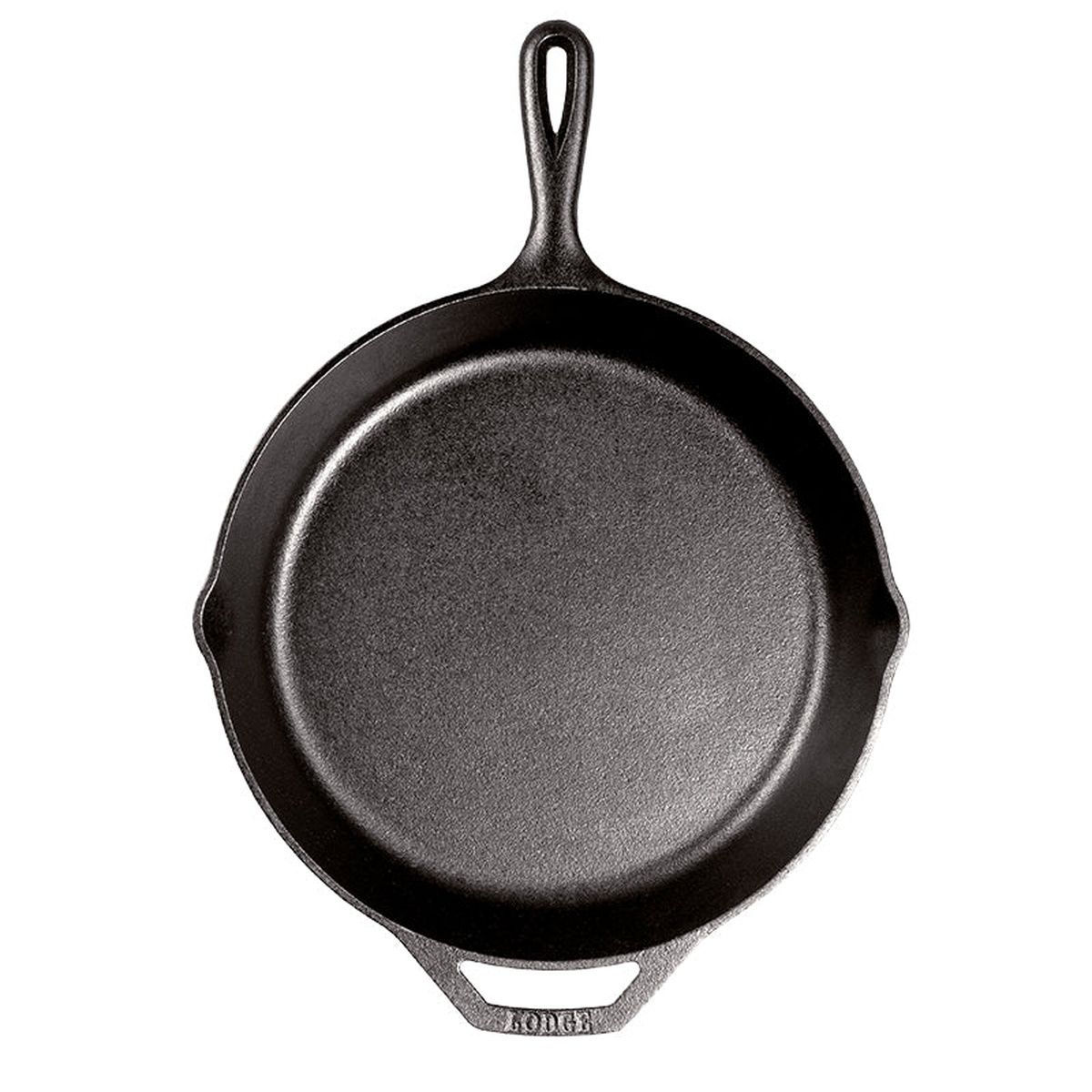 Top down view of the Lodge 12 inch cast iron skillet
