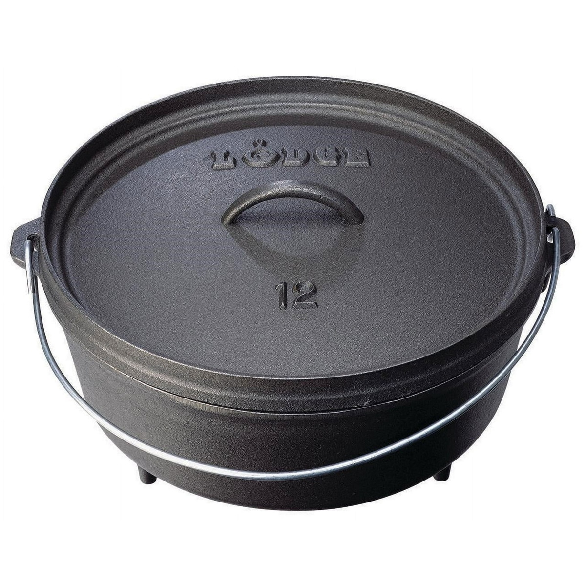 Lodge 6 Quart Cast Iron Camp Dutch Oven with lid and bail handle