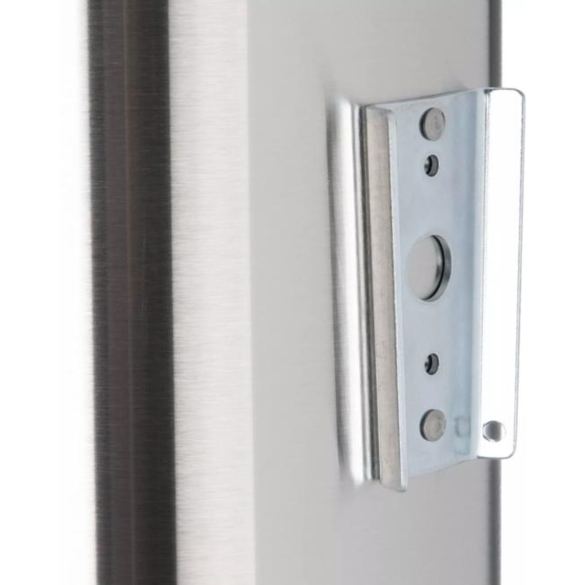 Close-up of the L3400 stainless steel wall-mounting bracket hardware