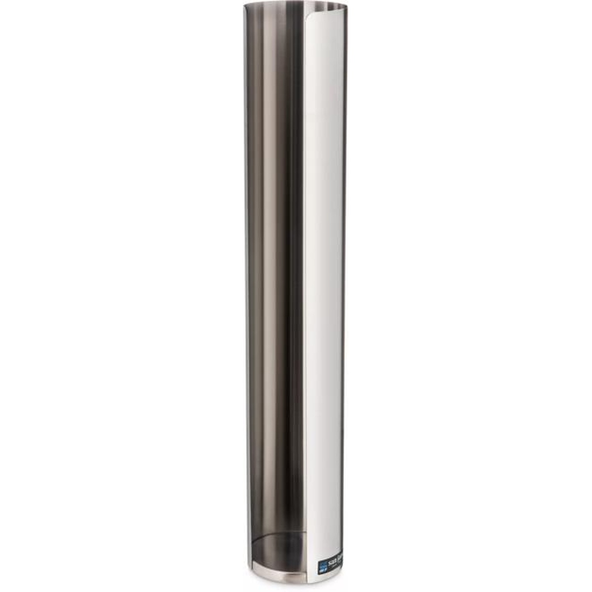 San Jamar L3400 stainless steel wall-mount lid dispenser, full front view