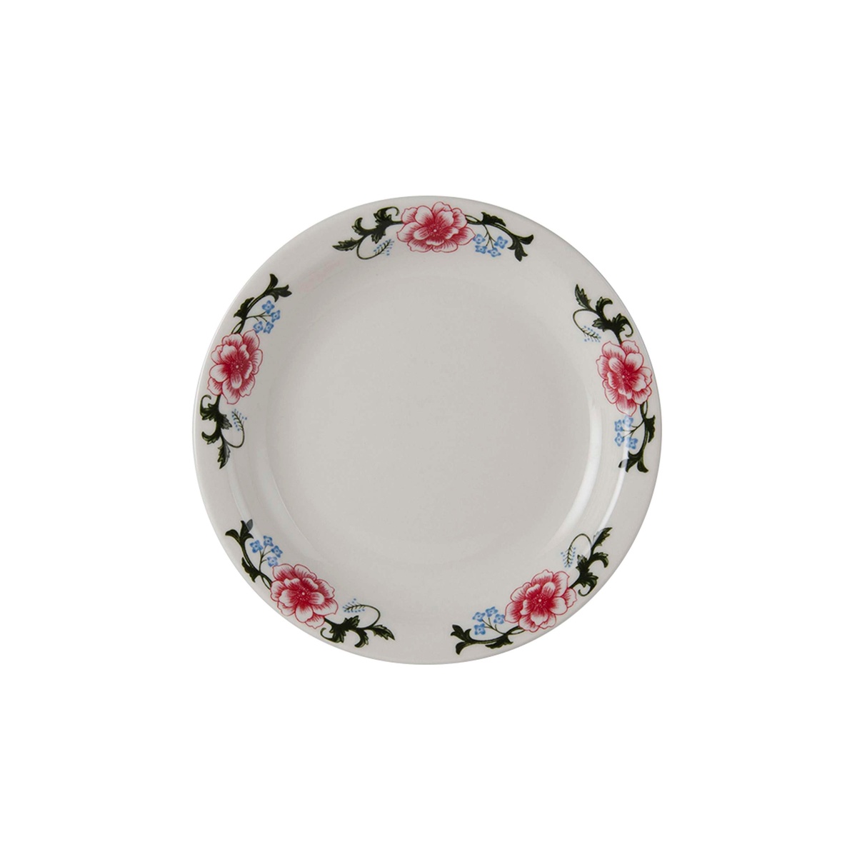Tuxton Western Rose smaller eggshell china plate showing floral rose border pattern