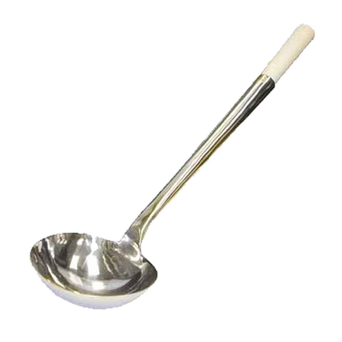 GSW USA LD-XL stainless steel wok ladle with white handle, 15 oz. capacity