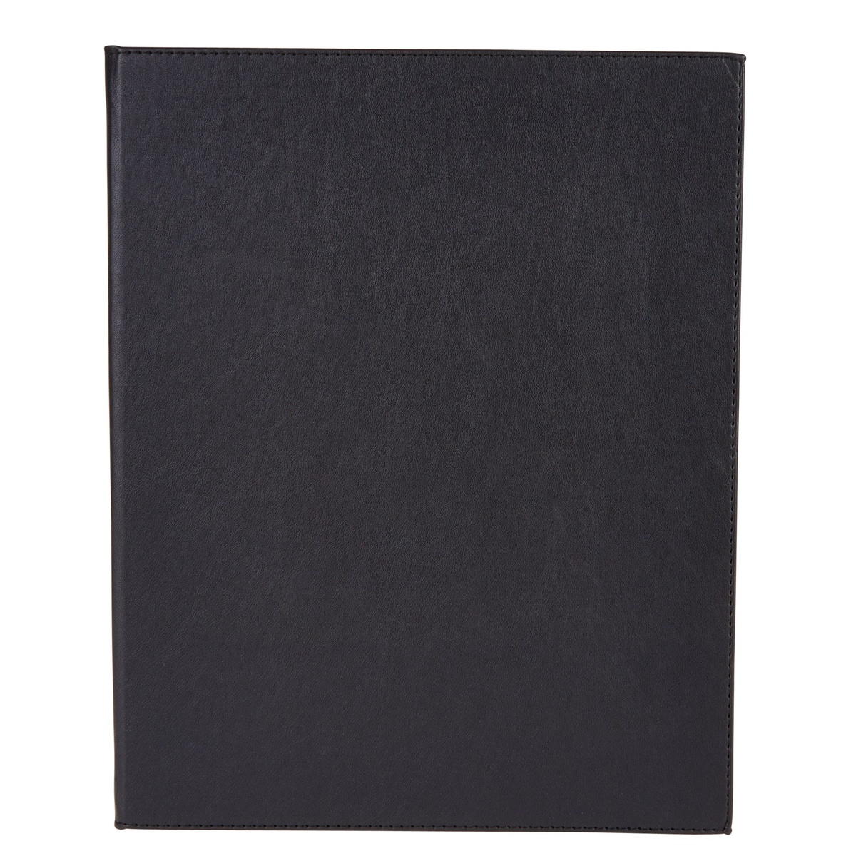 Winco LMD-811BK black leatherette menu cover closed front view