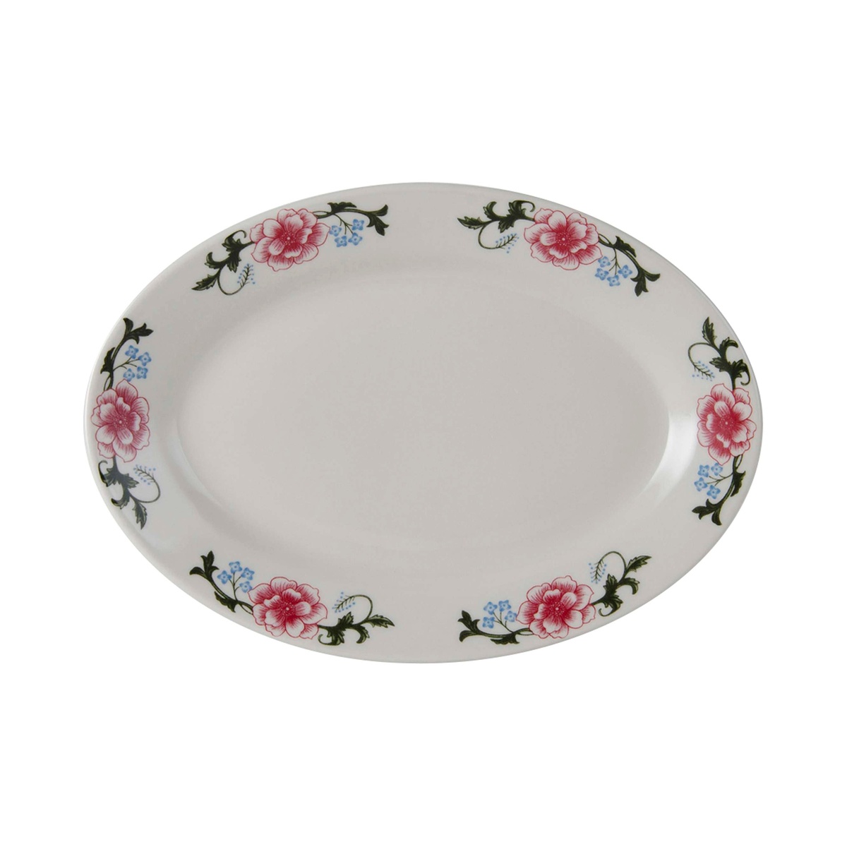 Tuxton Western Rose oval platter top view
