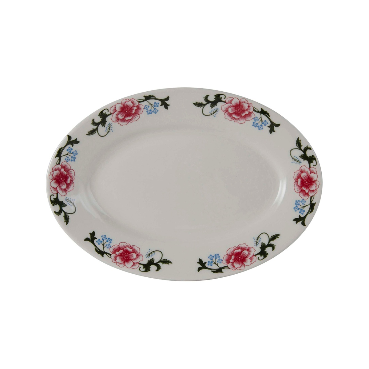 Western Rose oval platter with narrow rim