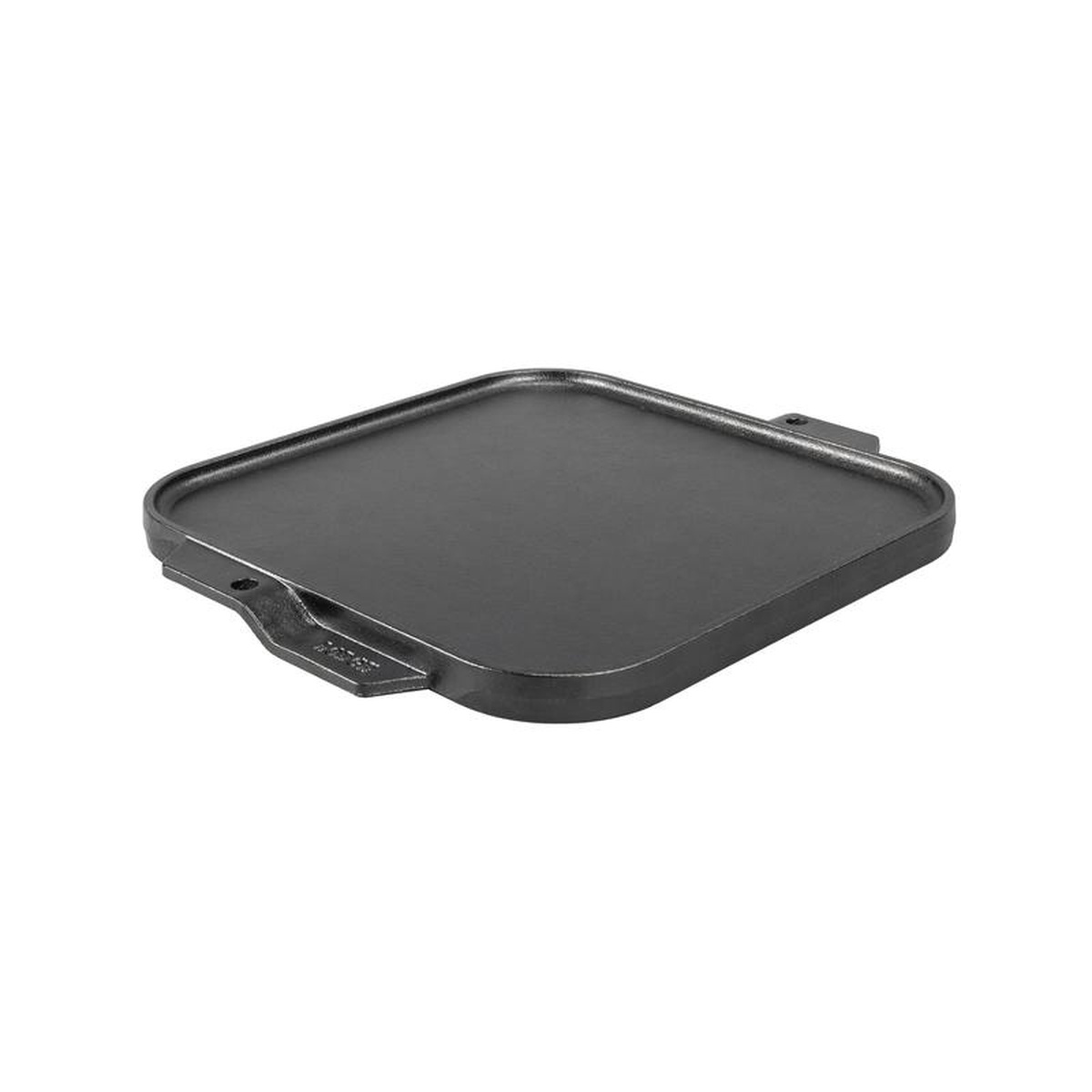 Lodge LSRG3 cast iron reversible grill griddle showing smooth flat griddle side