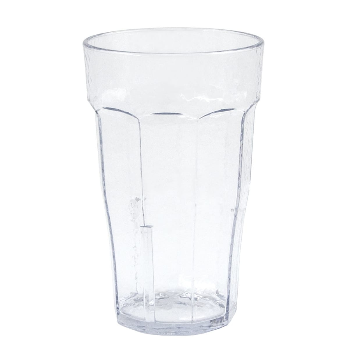 Cambro LT12152 Laguna 12 oz clear hammered SAN plastic tumbler, front view on white background