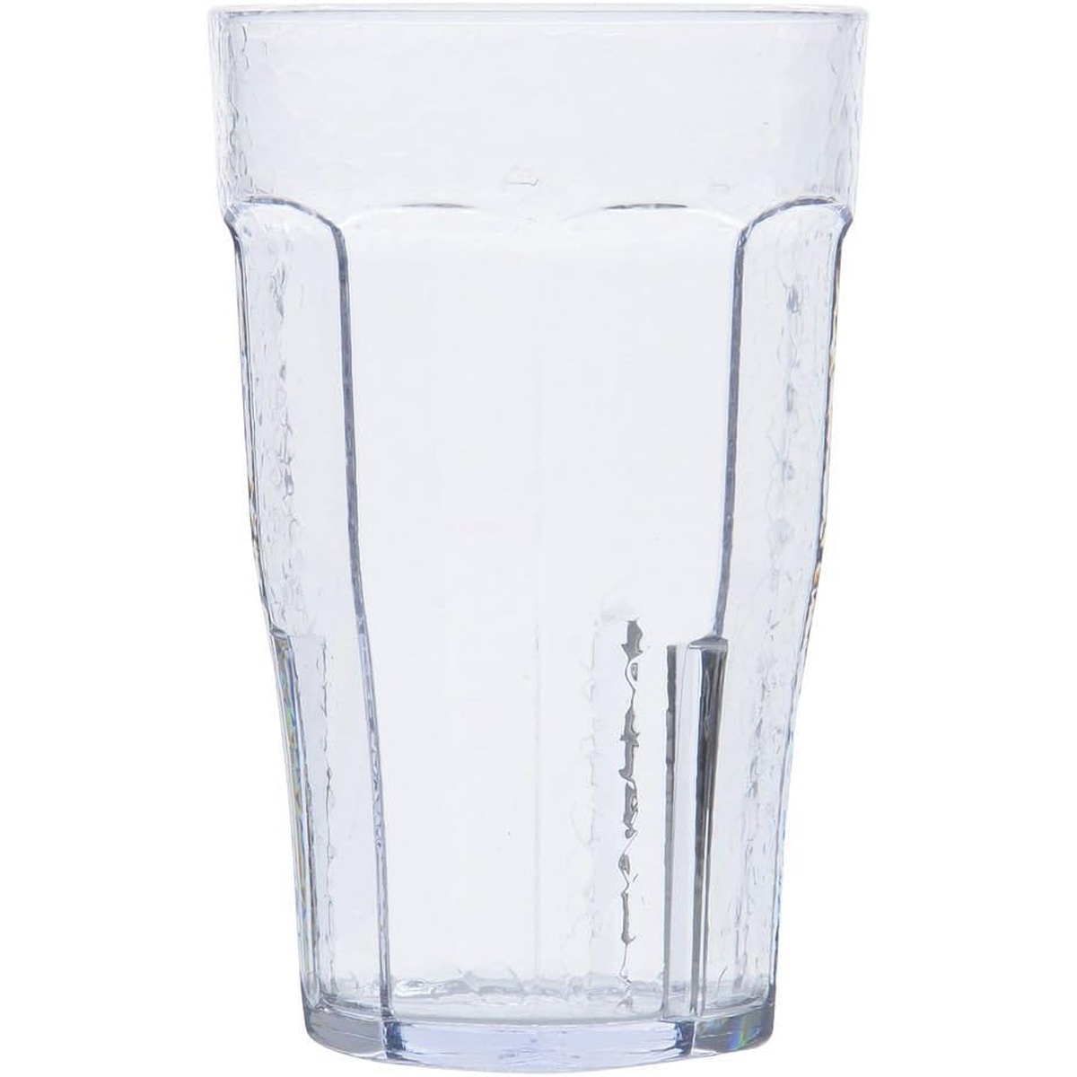 Cambro LT14152 Laguna clear 14 oz SAN plastic tumbler with paneled hammered texture design