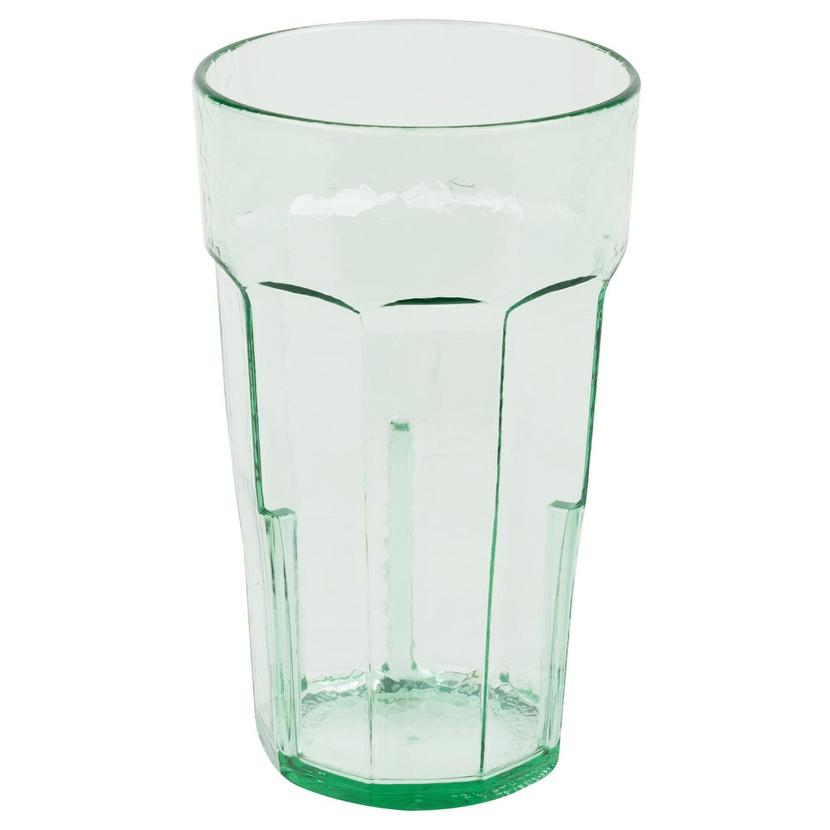 Cambro LT16427 Laguna 16 oz Spanish Green SAN plastic tumbler with hammered texture and fluted base