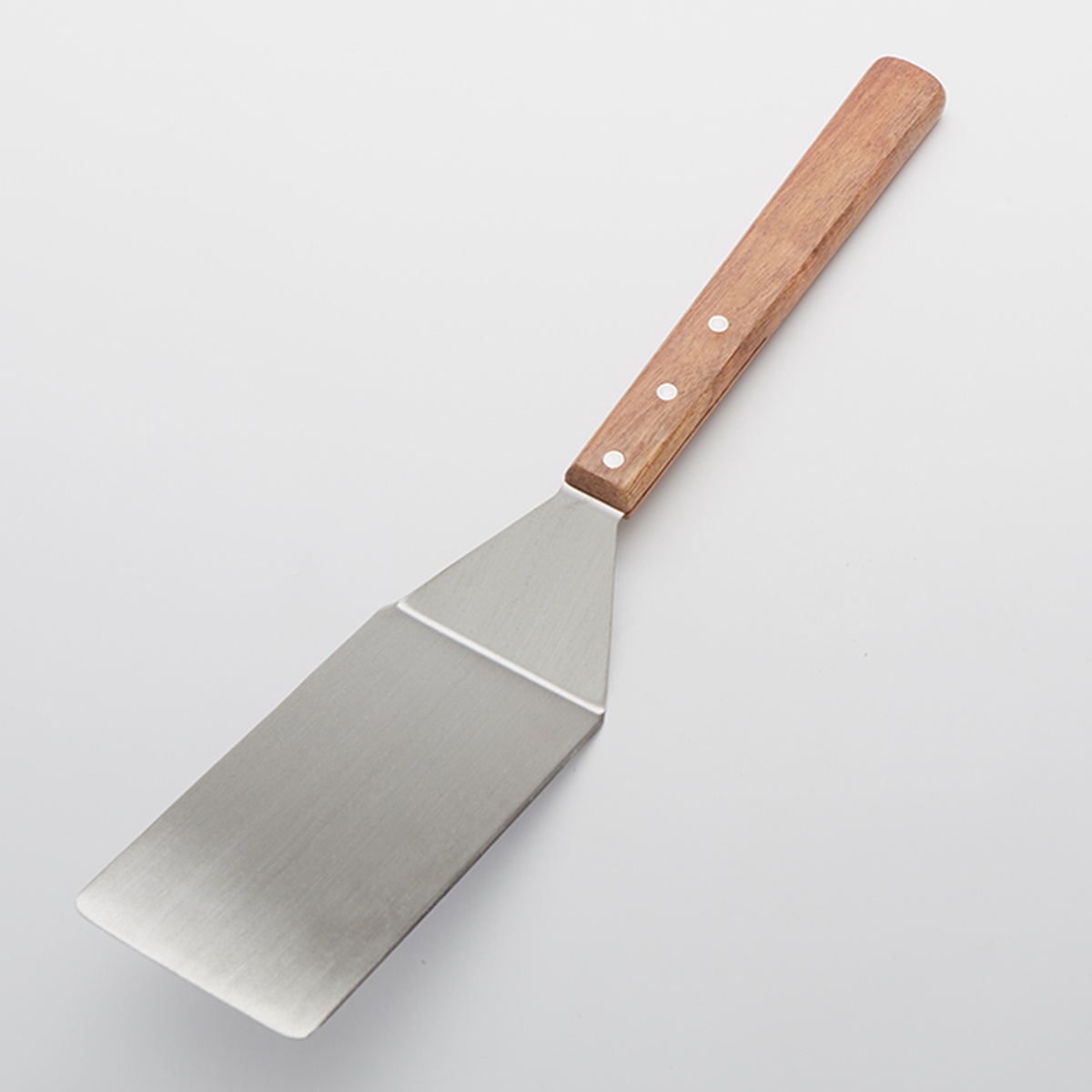 American Metalcraft LT198 turner with stainless steel offset blade and riveted wood handle