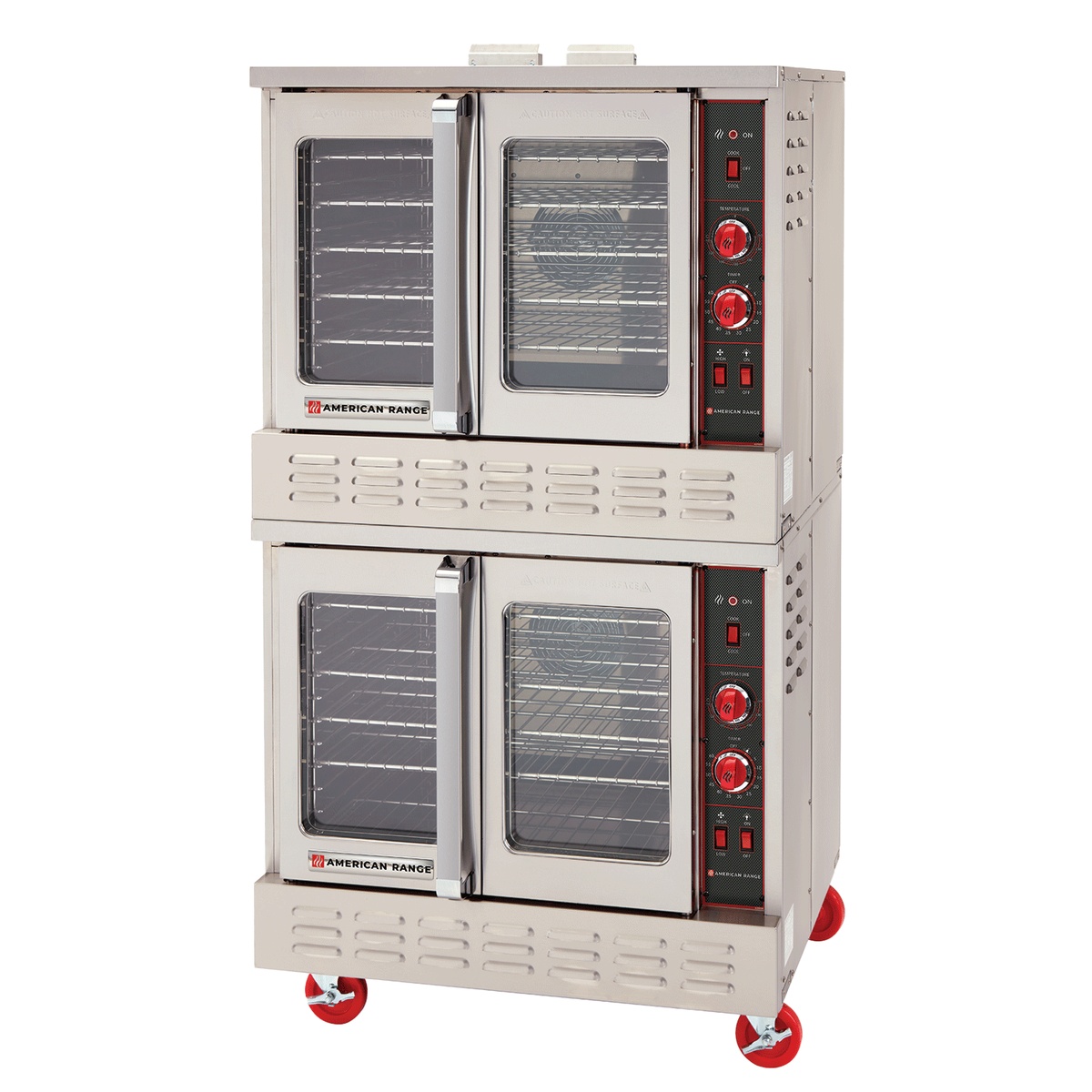 American Range Majestic M-2 double-deck bakery-depth convection oven on casters