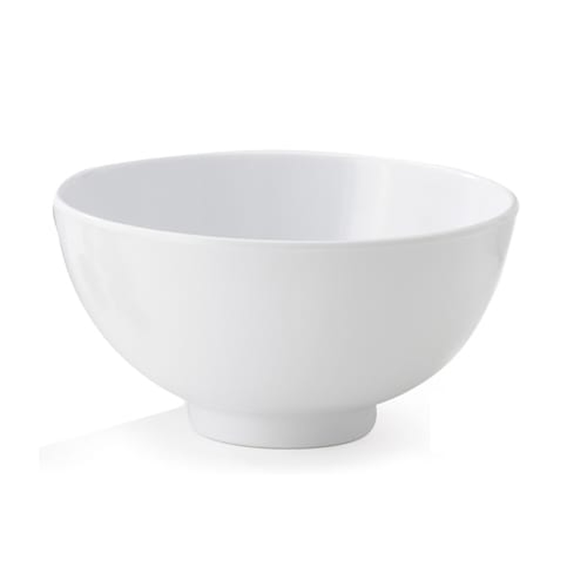 G.E.T. Enterprises M-768-W Water Lily 9 oz. white melamine bowl with footed base on white background
