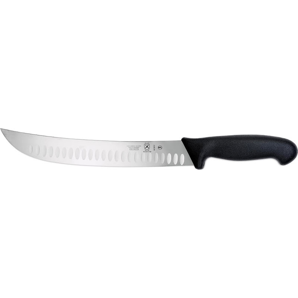 Mercer Culinary M13612 12 inch Granton Edge Cimeter Knife with black handle
