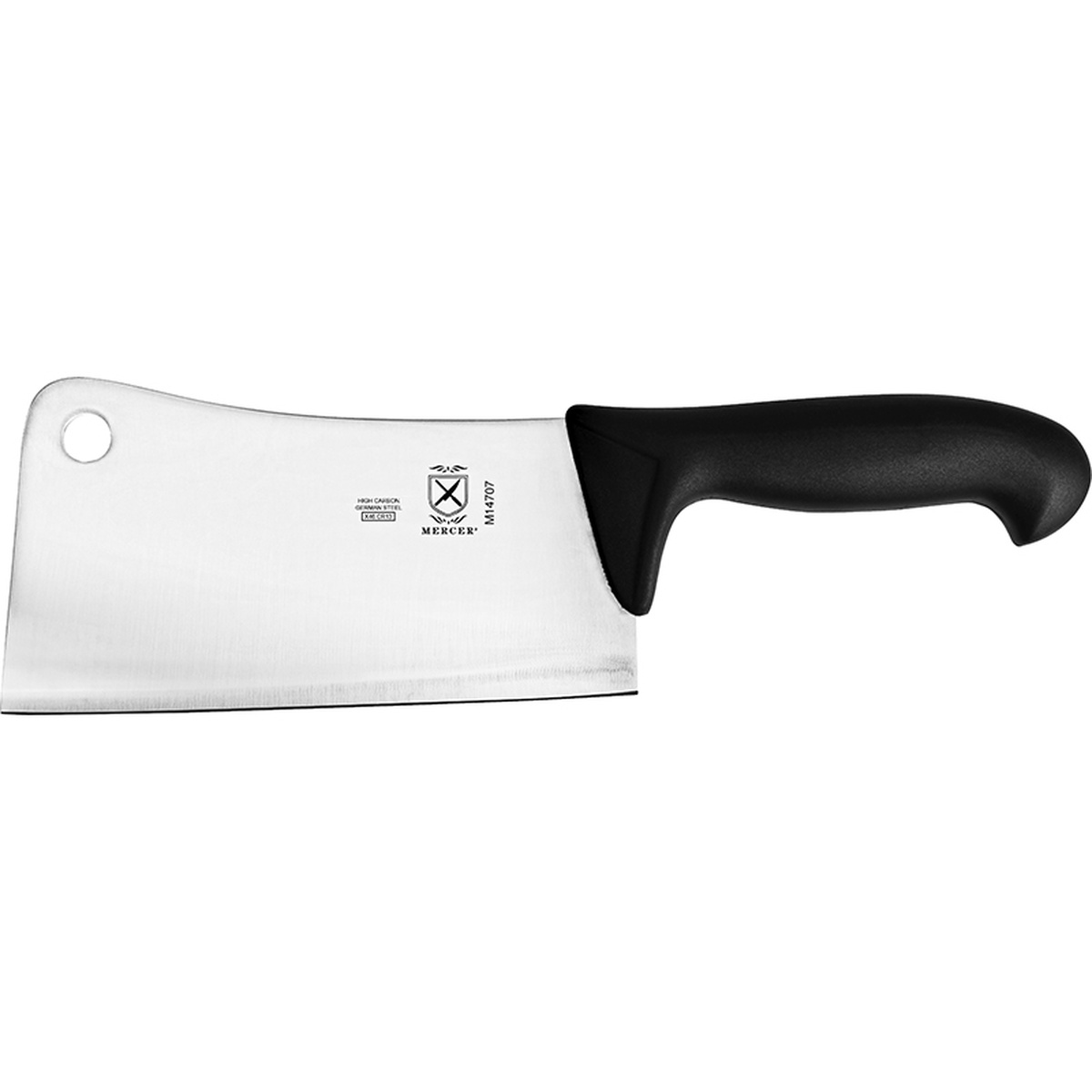 Mercer Culinary M14707 7-inch kitchen cleaver with stainless steel blade and black polypropylene handle