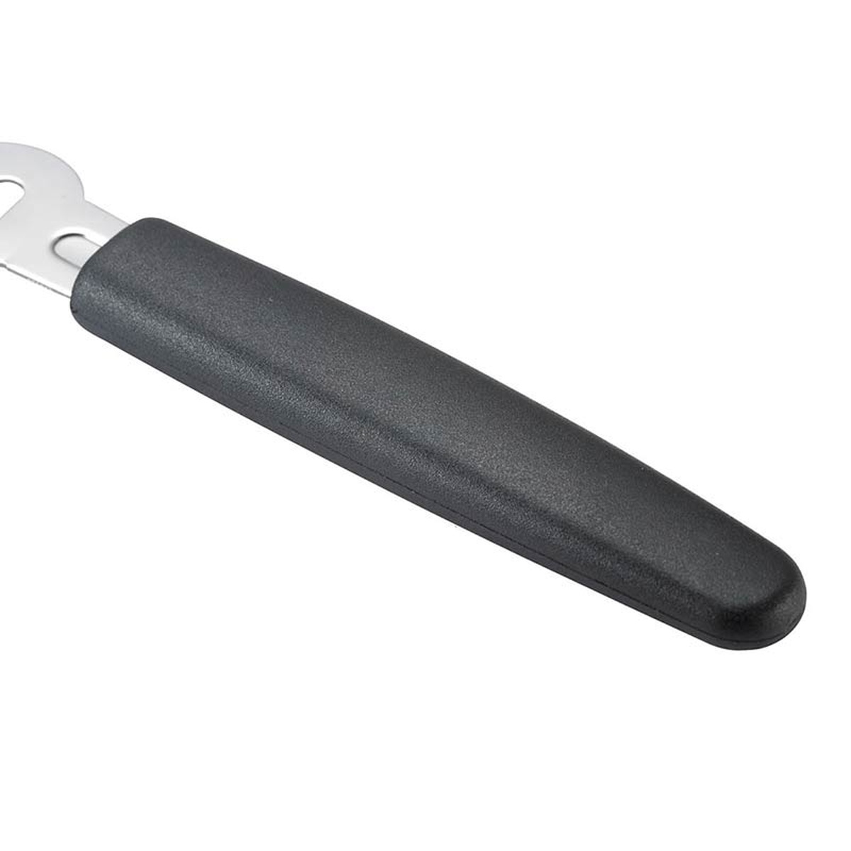 Close-up of the molded black slip-resistant nylon handle on the Mercer Culinary M15400P zester