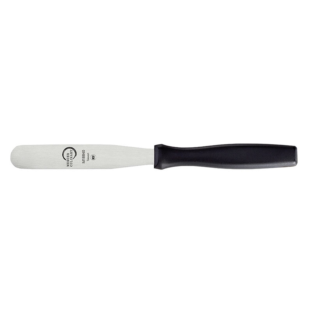 Mercer Culinary M18840P straight icing spatula with stainless steel blade and black polypropylene handle