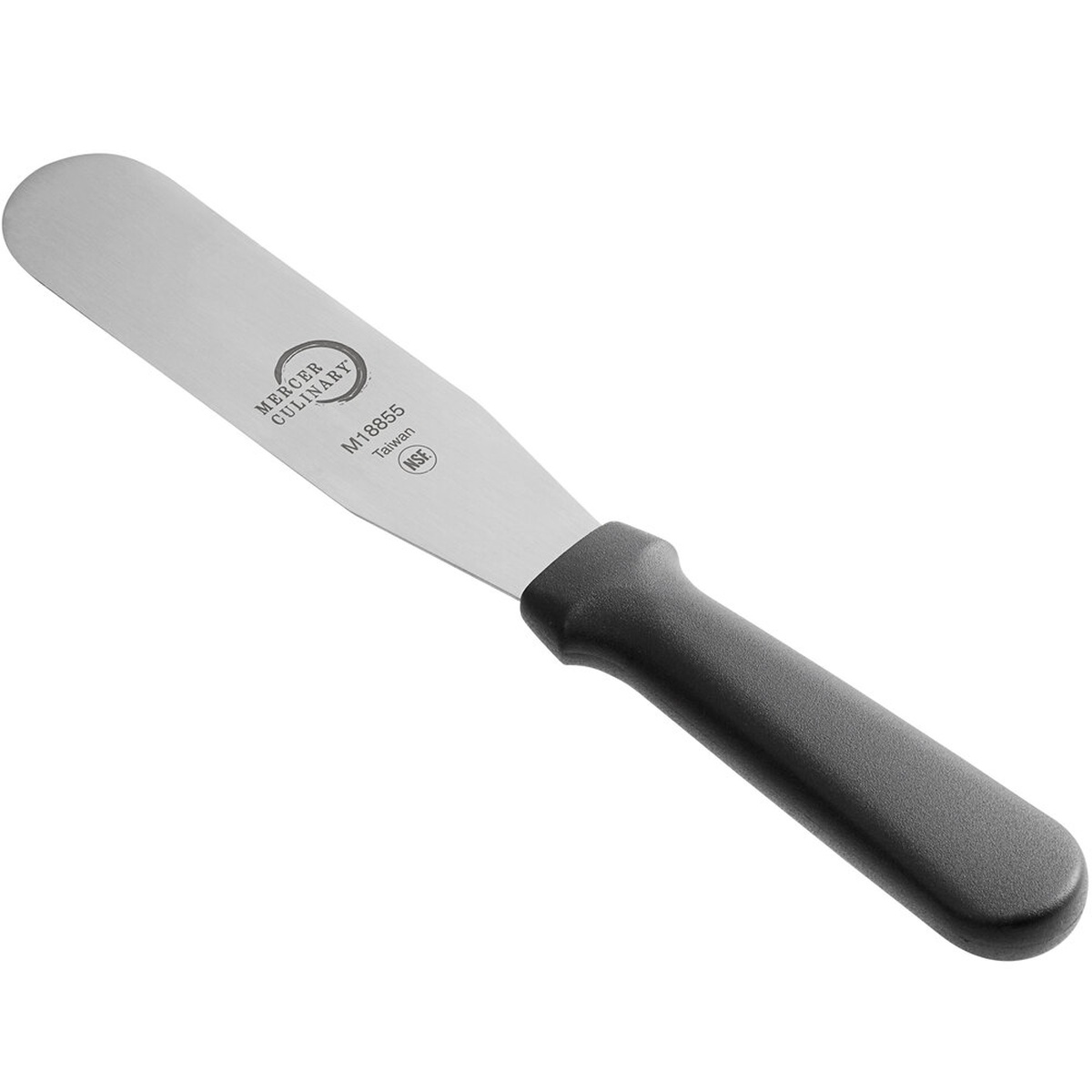 Mercer Culinary M18855P 6-inch straight icing spatula with stainless steel blade and black polypropylene handle