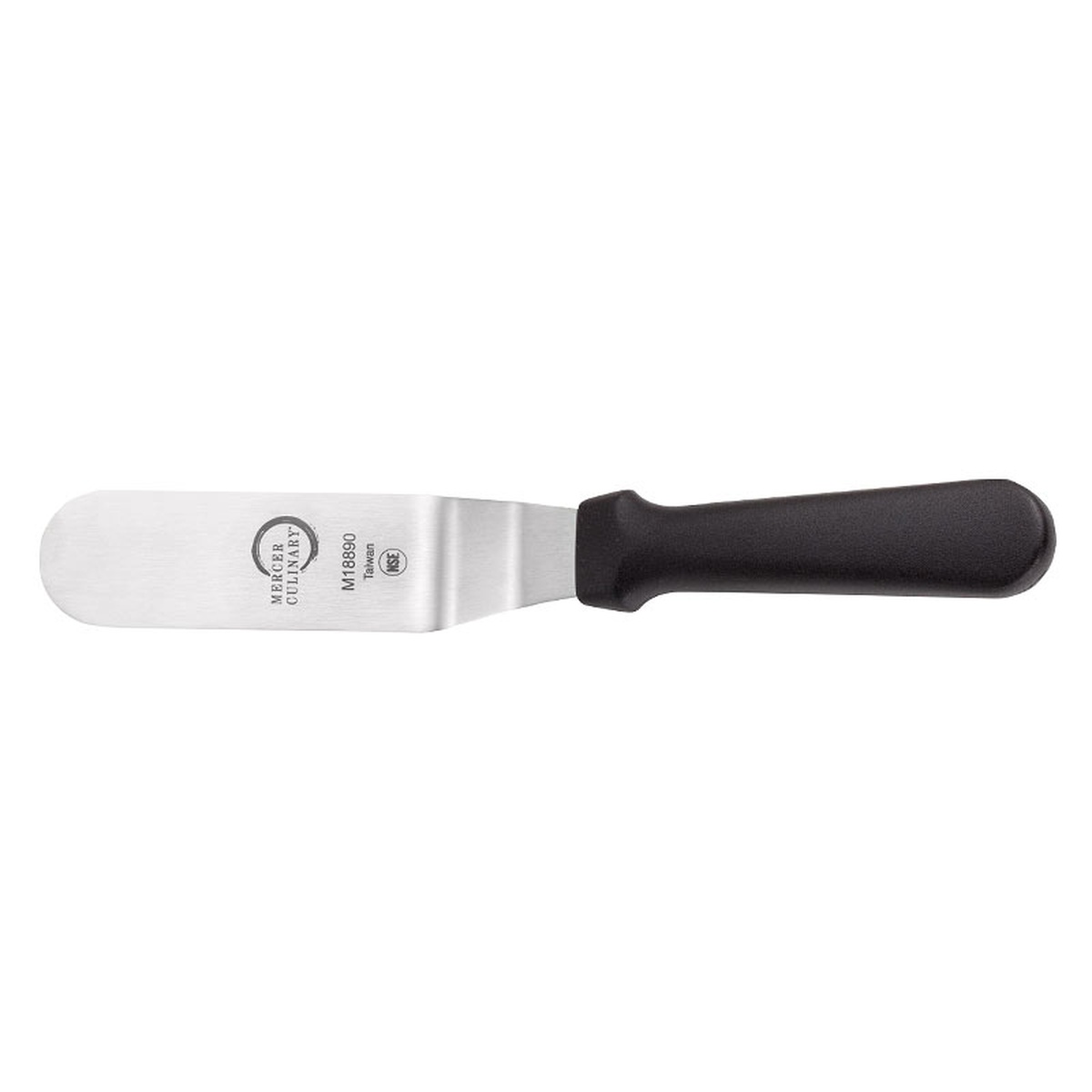 Mercer Culinary M18890P 6-inch offset icing spatula with stainless steel blade and black polypropylene handle