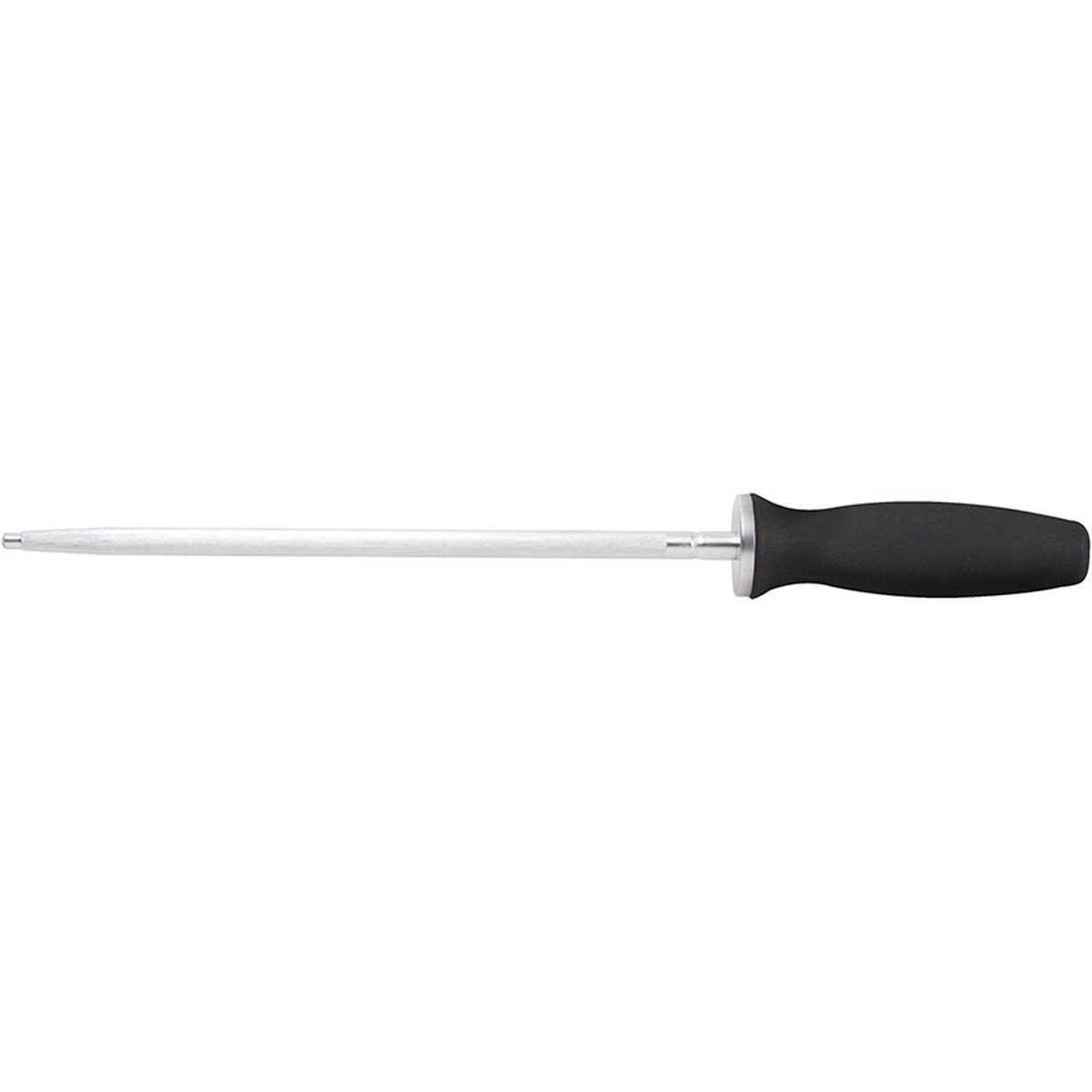 Mercer Culinary M21010 Genesis 10-inch honing steel with black Santoprene handle and silver high-carbon German steel rod
