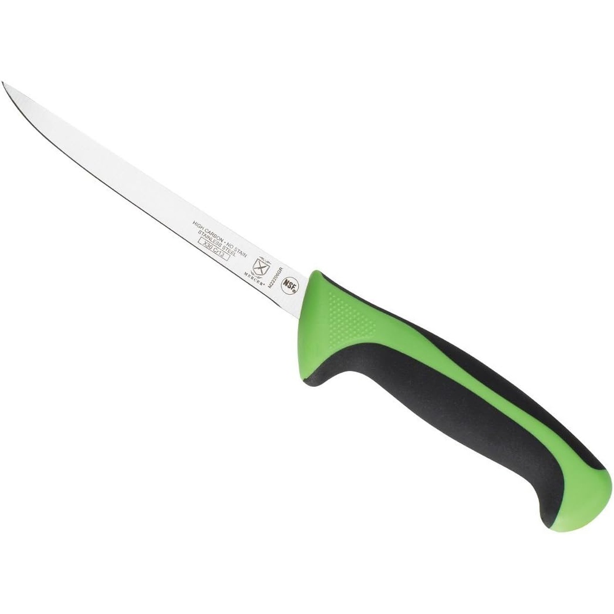 Mercer Culinary Millennia 6 Inch Narrow Boning Knife with Green Handle