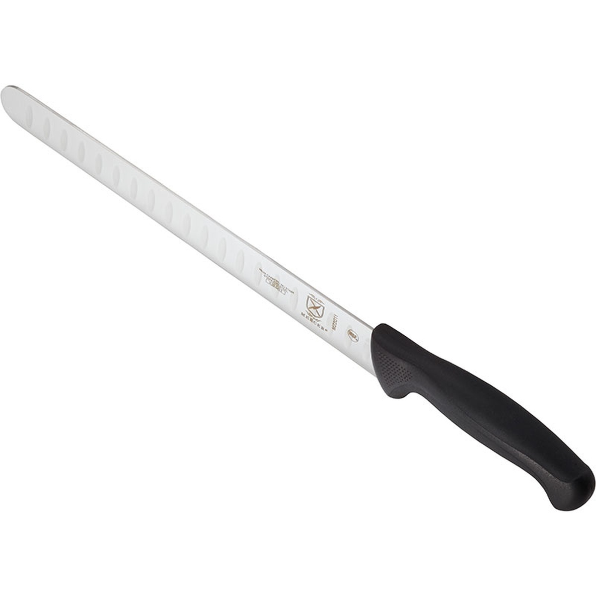 Angled view of the Mercer Millennia slicer showing the textured handle