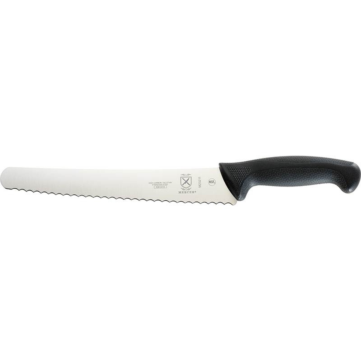Side view of the Mercer Culinary M23211 10-inch bread knife