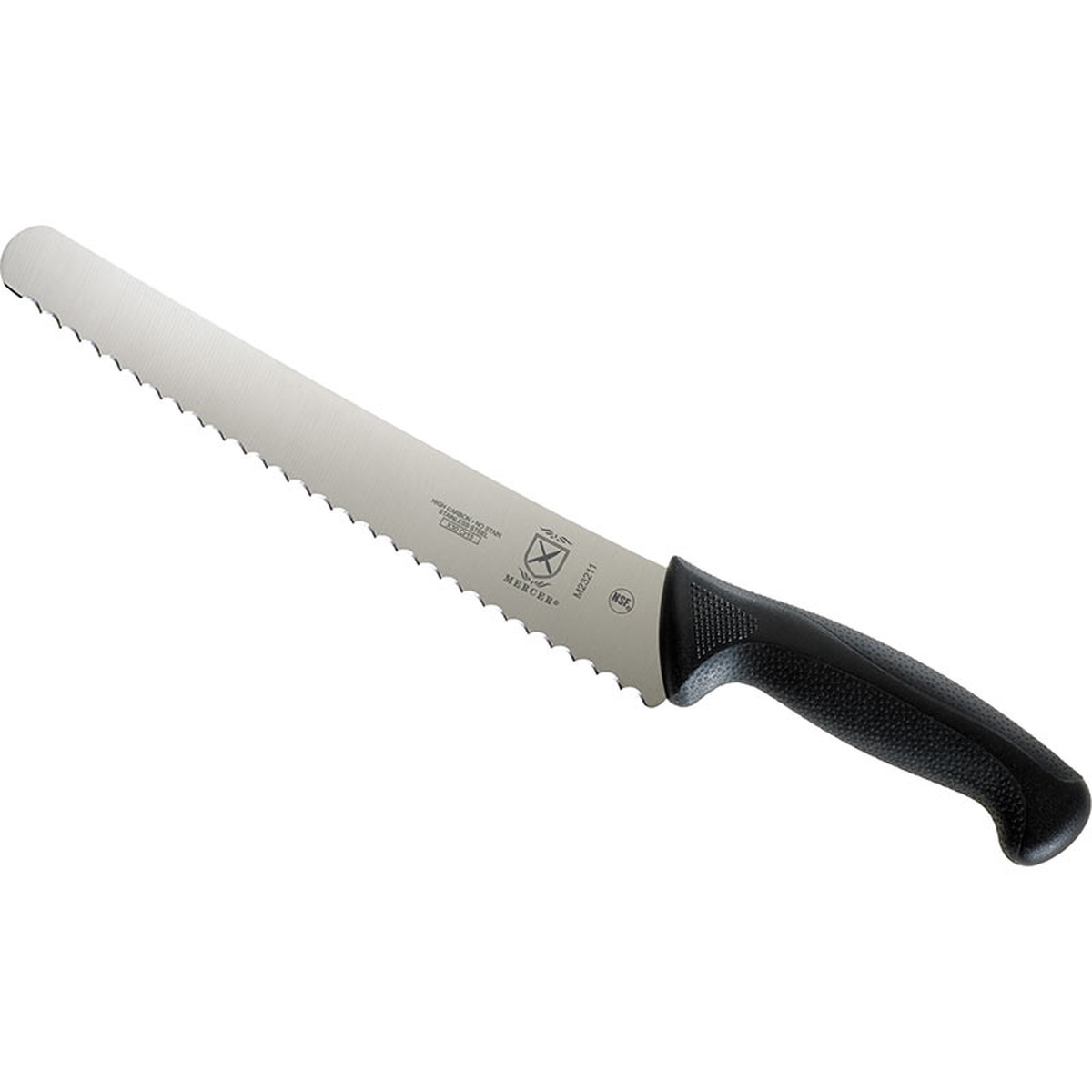 Angled view of the Millennia series left-handed bread knife