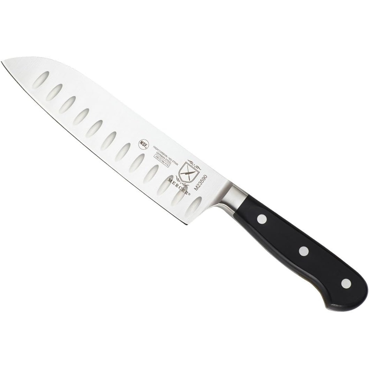 Mercer Culinary Renaissance 7 Inch Santoku Knife full profile view